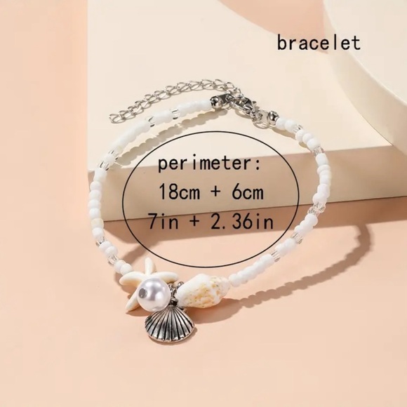 Boho Starfish Braided Beach Shell Beaded Bracelet New In Packaging - Picture 4 of 5